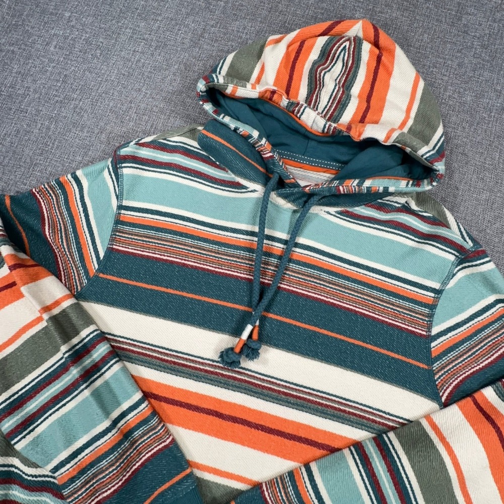 FatFace Trescowe Stripe Overhead Hoodie Mens Large Cotton Baja Surf Pullover